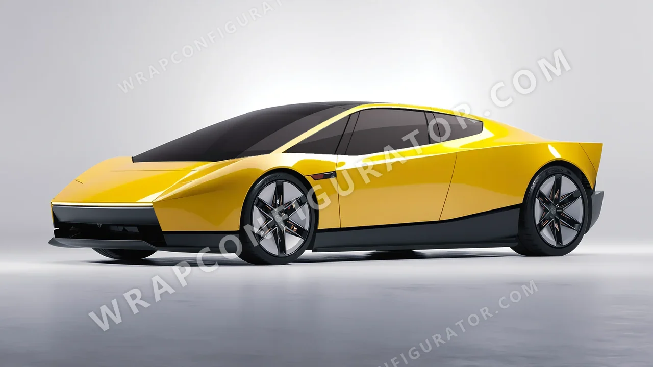 Yellow Tesla Roadster 2026 wrapped in ORACAL Maize Yellow 970RA-209G
