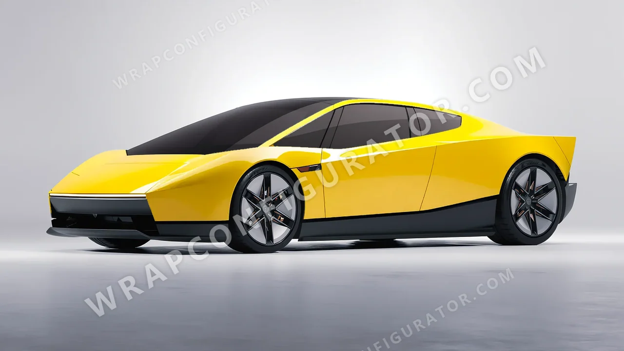 Yellow Tesla Roadster 2026 wrapped in ORACAL Traffic Yellow 970RA-216G