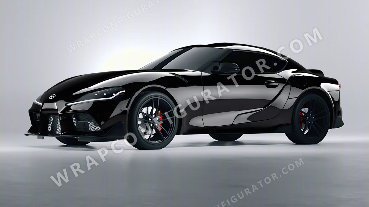 Black Toyota Supra GR 2020 wrapped in 3M Black HG12