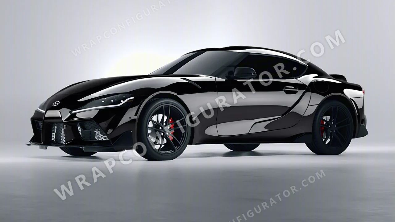 Black Toyota Supra GR 2020 wrapped in 3M Black HG212