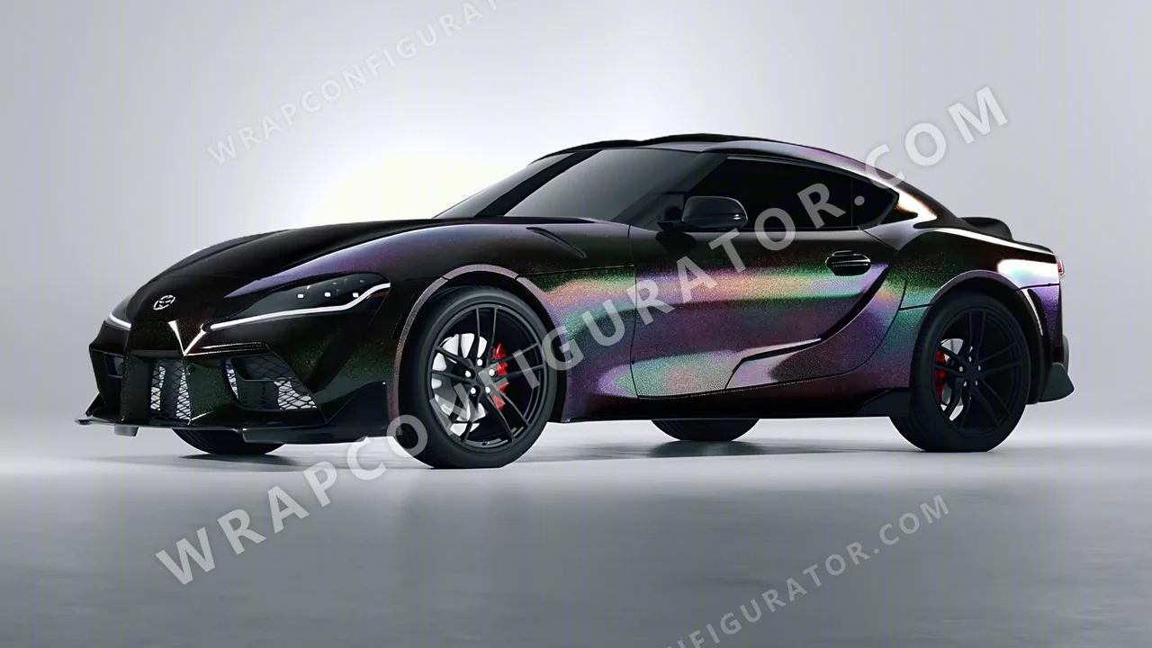 Black Toyota Supra GR 2020 wrapped in 3M Black Psychedelic HGP221