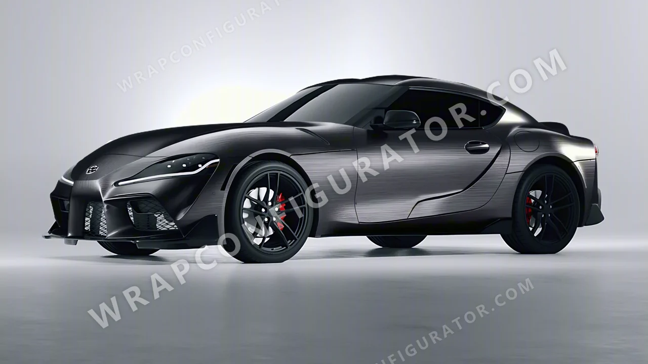 Black Toyota Supra GR 2020 wrapped in 3M Brushed Black Metallic BR212