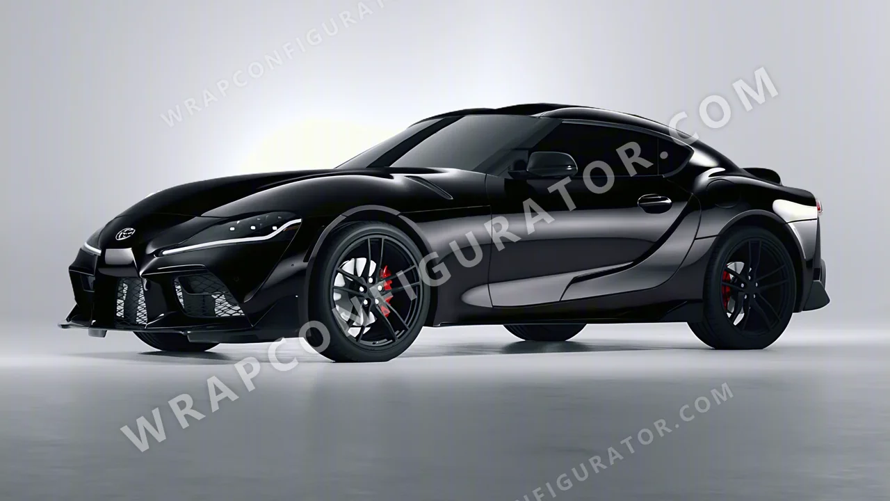 Black Toyota Supra GR 2020 wrapped in 3M Gloss Black G12