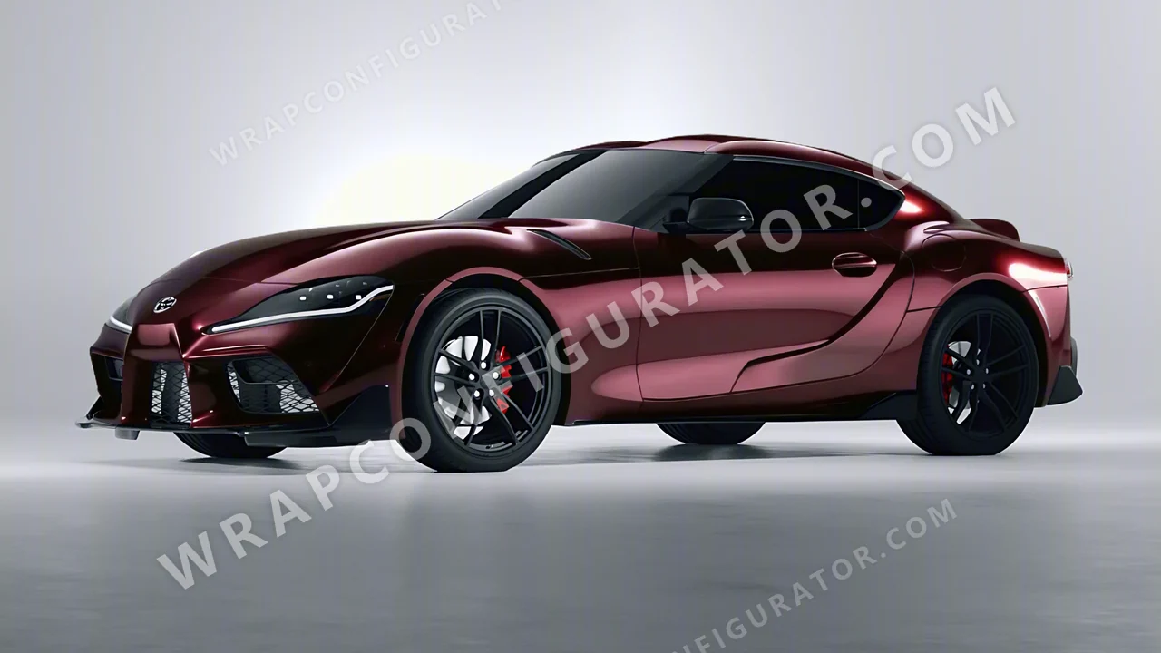 Black Toyota Supra GR 2020 wrapped in 3M Gloss Black Rose GP99