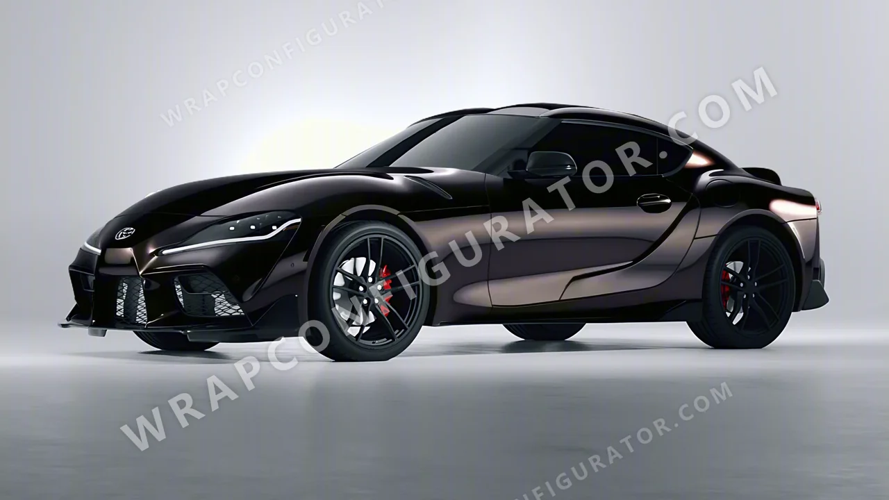 Black Toyota Supra GR 2020 wrapped in 3M Gloss Ember Black GP282