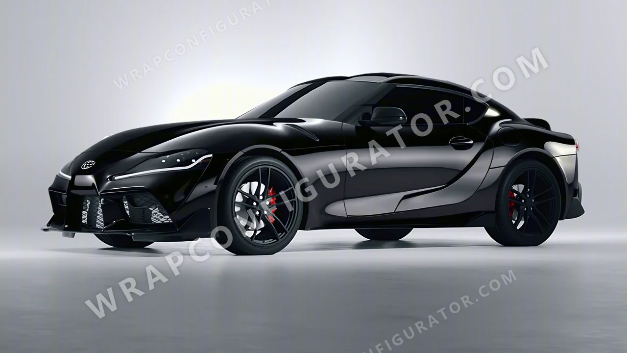 Black Toyota Supra GR 2020 wrapped in 3M Gloss Galaxy Black GP292