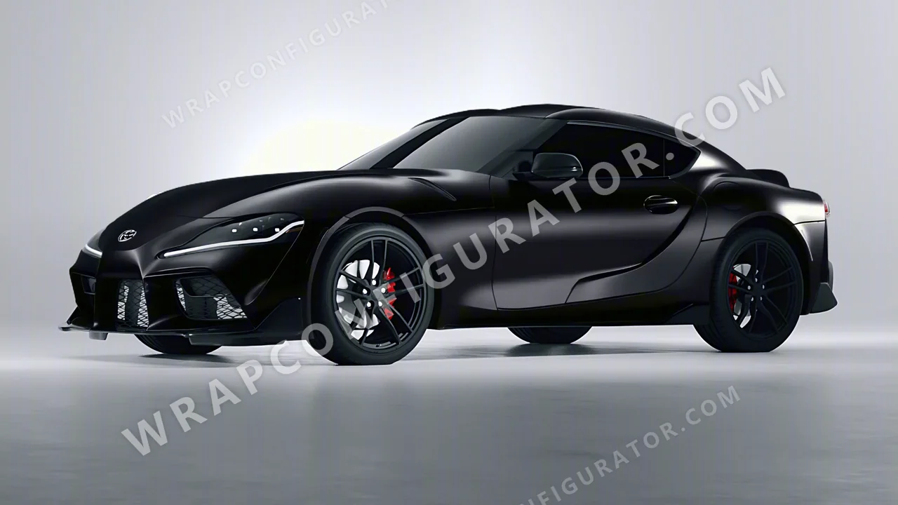 Black Toyota Supra GR 2020 wrapped in 3M Matrix Black MX12