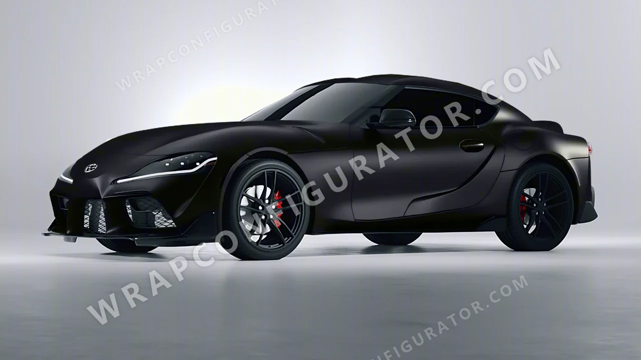 Black Toyota Supra GR 2020 wrapped in 3M Matte Black M12