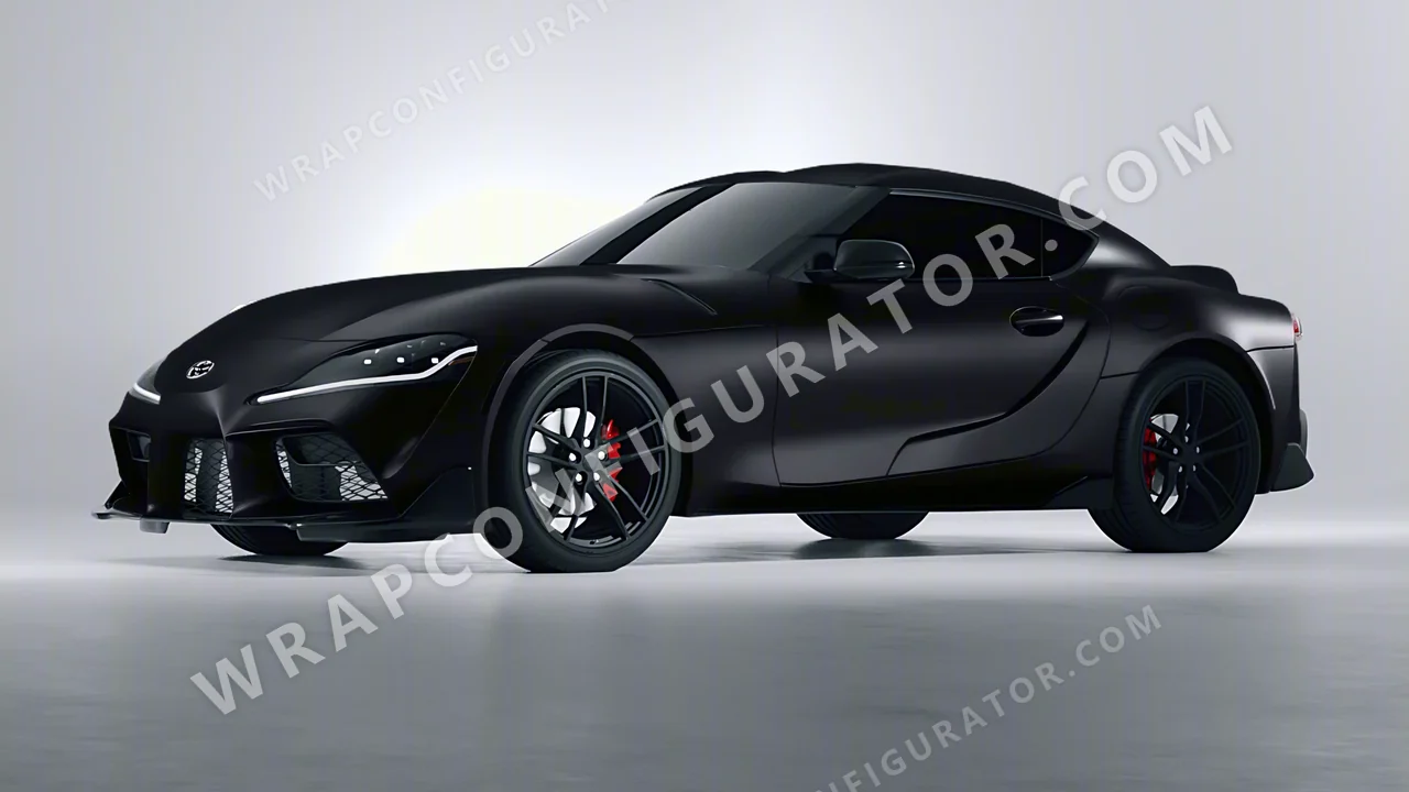 Black Toyota Supra GR 2020 wrapped in 3M Matte Deep Black M22