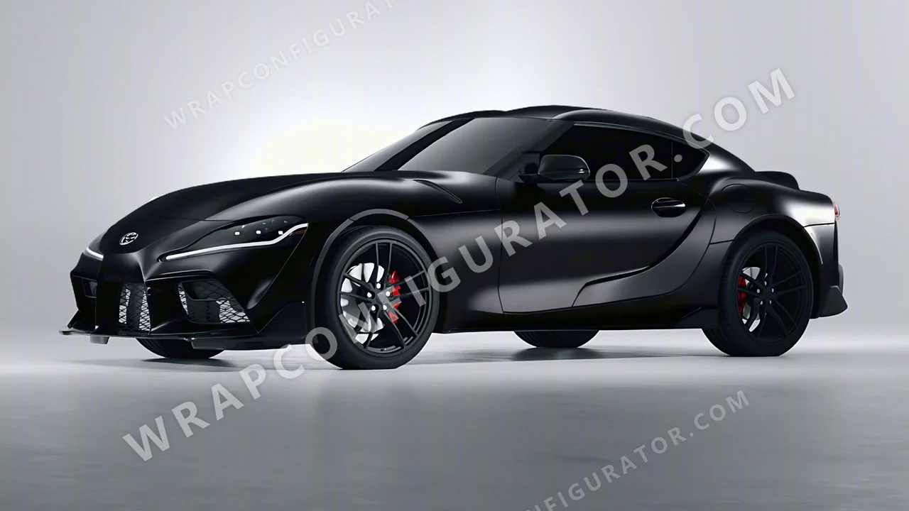 Black Toyota Supra GR 2020 wrapped in 3M Shadow Black SB12