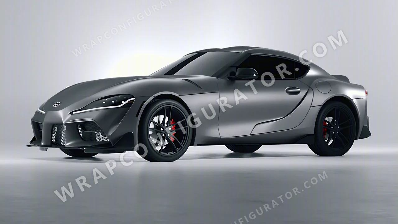 Black Toyota Supra GR 2020 wrapped in Avery Dennison Black Rock Grey SW900-823-M
