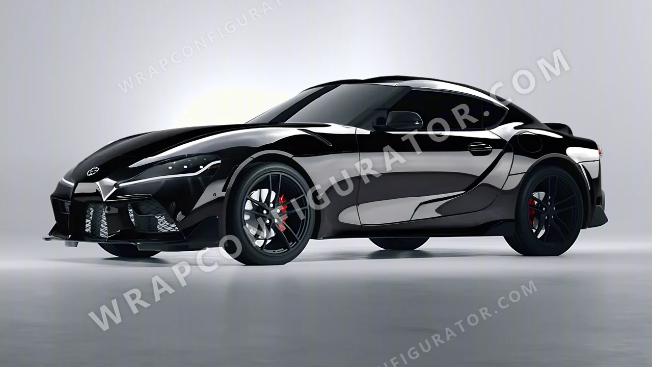 Black Toyota Supra GR 2020 wrapped in KPMF Black K88021