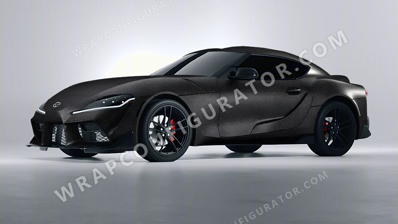 Black Toyota Supra GR 2020 wrapped in KPMF Black Matt K89021