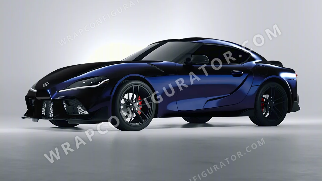 Black Toyota Supra GR 2020 wrapped in KPMF Blue Black Iridescent K75469
