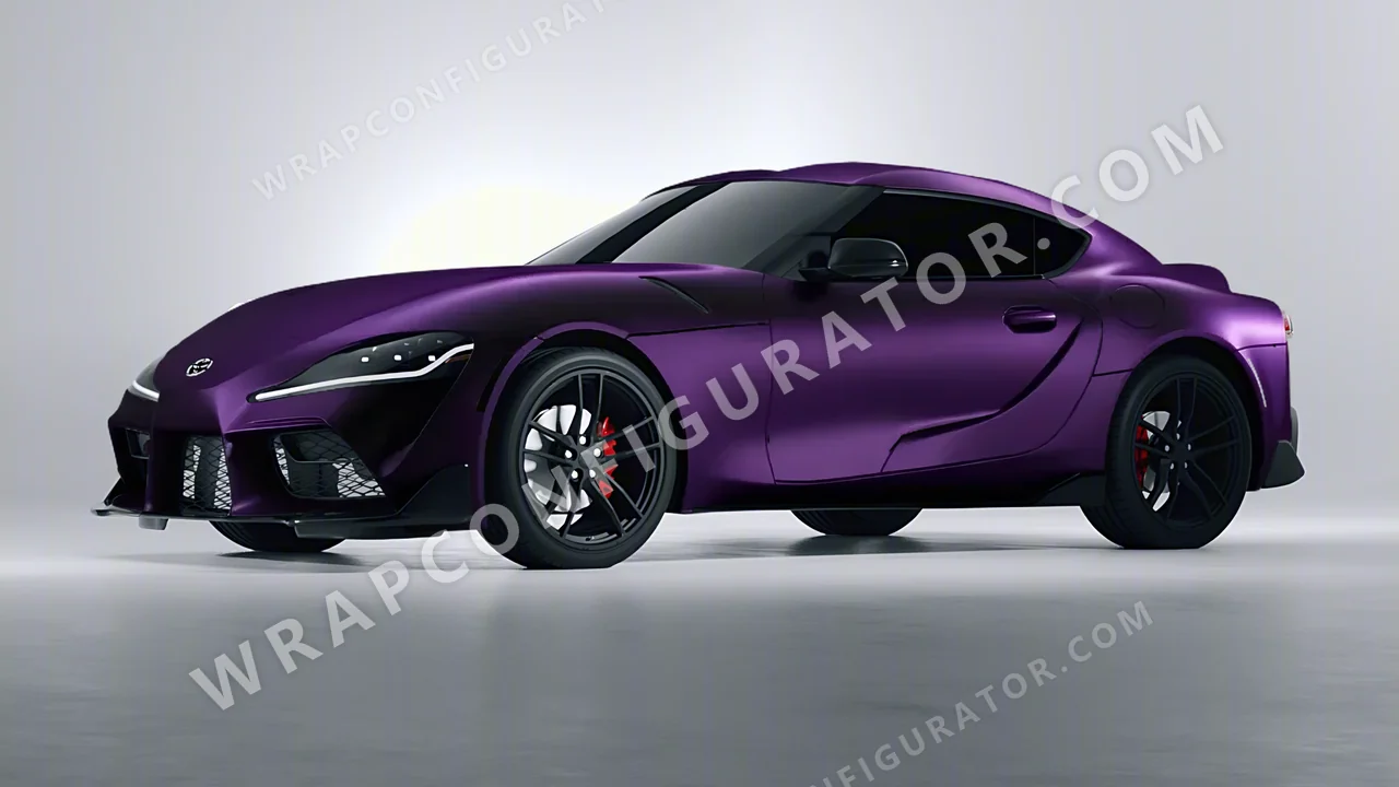 Black Toyota Supra GR 2020 wrapped in KPMF Frozen Midnight Purple K75570