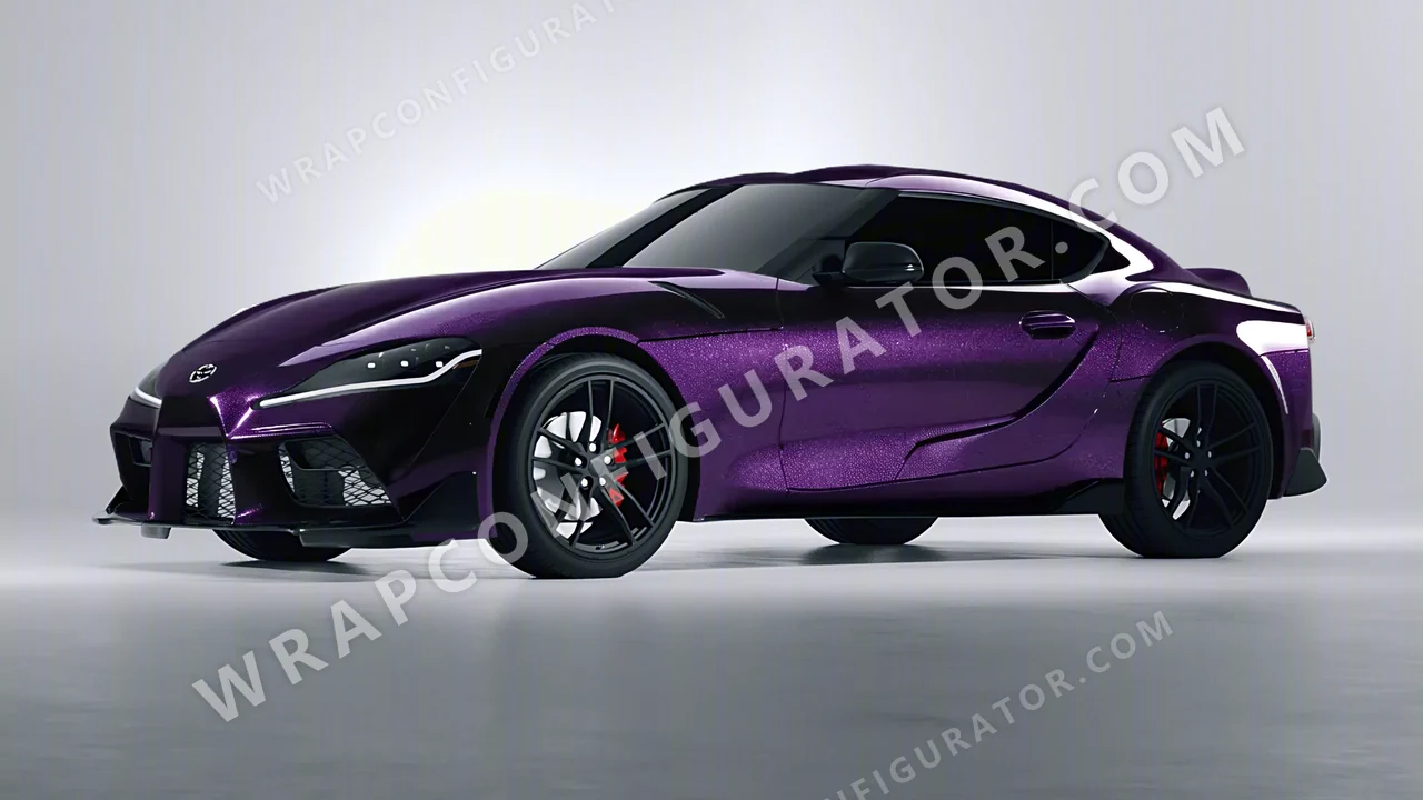 Black Toyota Supra GR 2020 wrapped in KPMF Hypnotic Black Violet K75459