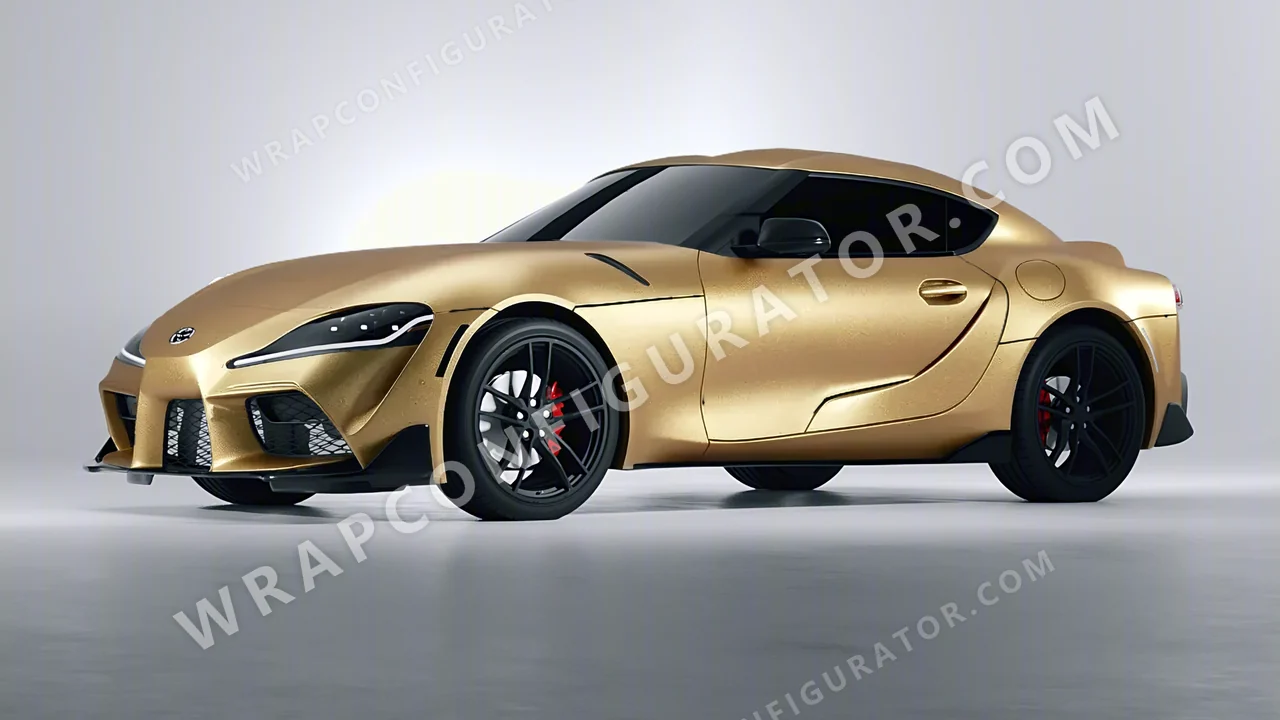 Black Toyota Supra GR 2020 wrapped in KPMF Matt Gold Eclipse K75581