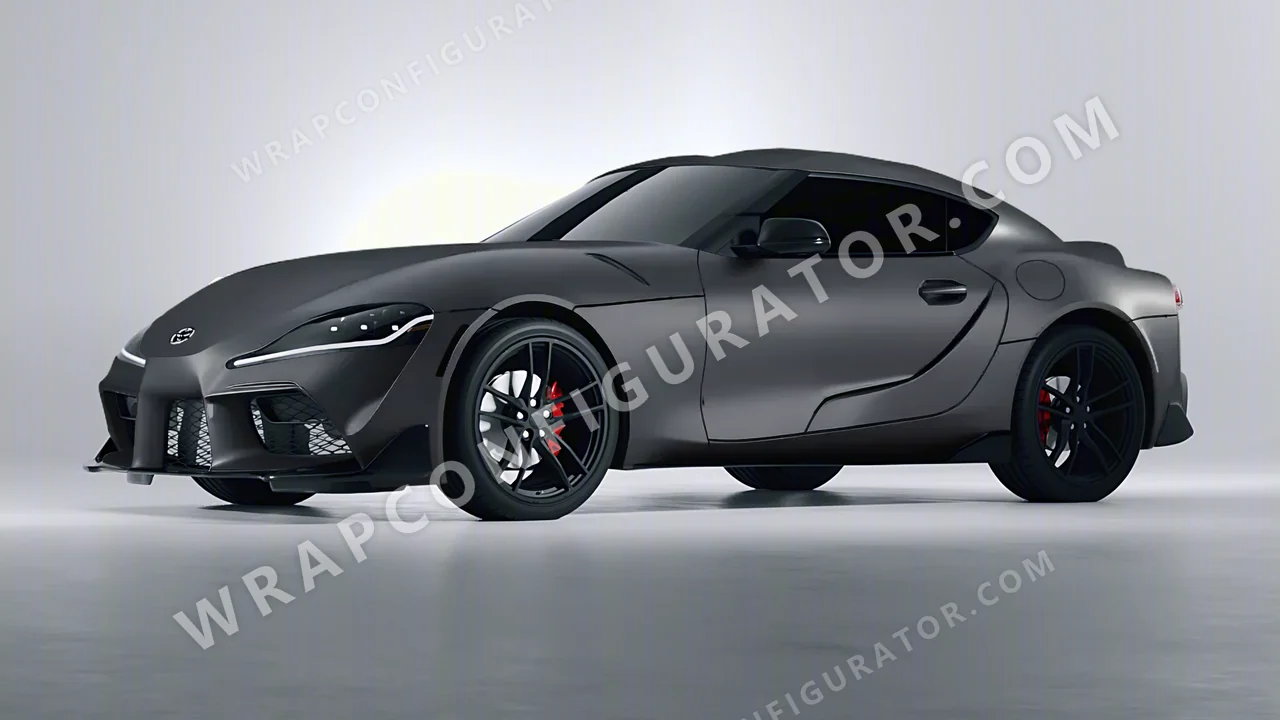 Black Toyota Supra GR 2020 wrapped in KPMF Matt Magnetic Black K75551