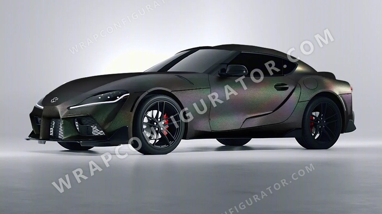 Black Toyota Supra GR 2020 wrapped in KPMF Matt Morpheus Black Starlight K75571