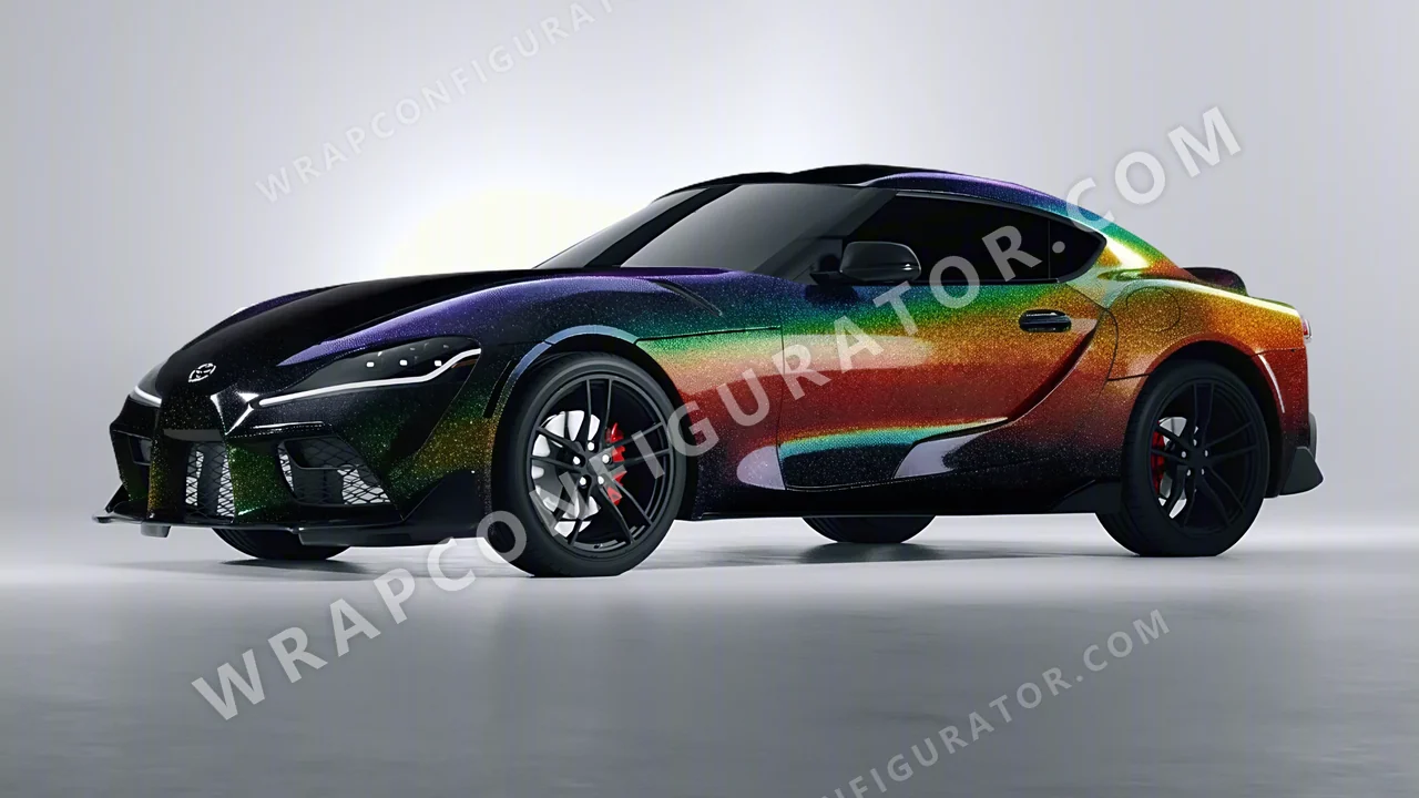 Black Toyota Supra GR 2020 wrapped in KPMF Morpheus Black Starlight K75470