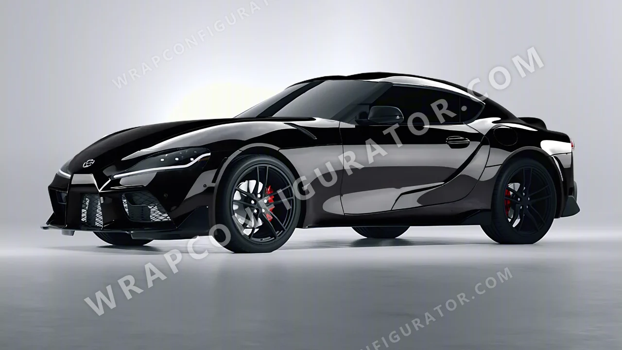 Black Toyota Supra GR 2020 wrapped in KPMF Perfect Black K75443