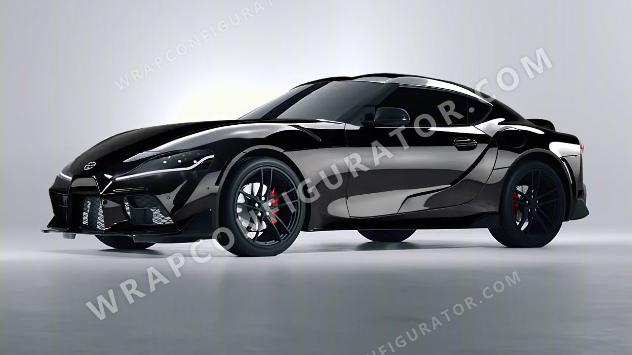 Black Toyota Supra GR 2020 wrapped in ORACAL Black 970RA-070G