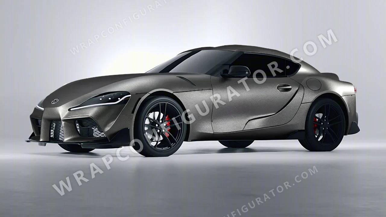 Black Toyota Supra GR 2020 wrapped in ORACAL Graphite 970RA-932M