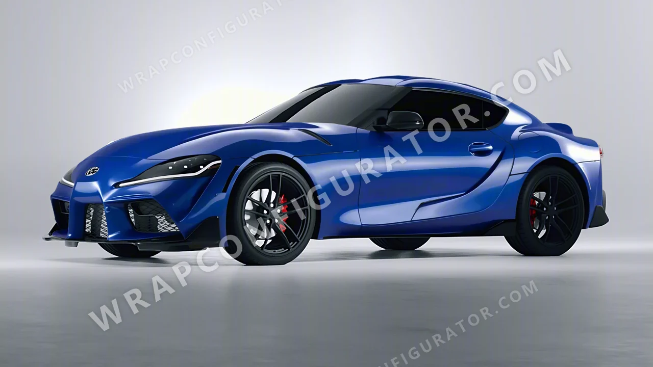 Blue Toyota Supra GR 2020 wrapped in 3M Gloss Boat Blue G127