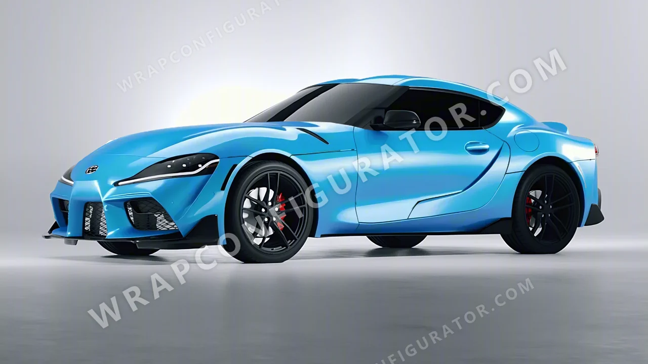 Blue Toyota Supra GR 2020 wrapped in 3M Gloss Sky Blue G77