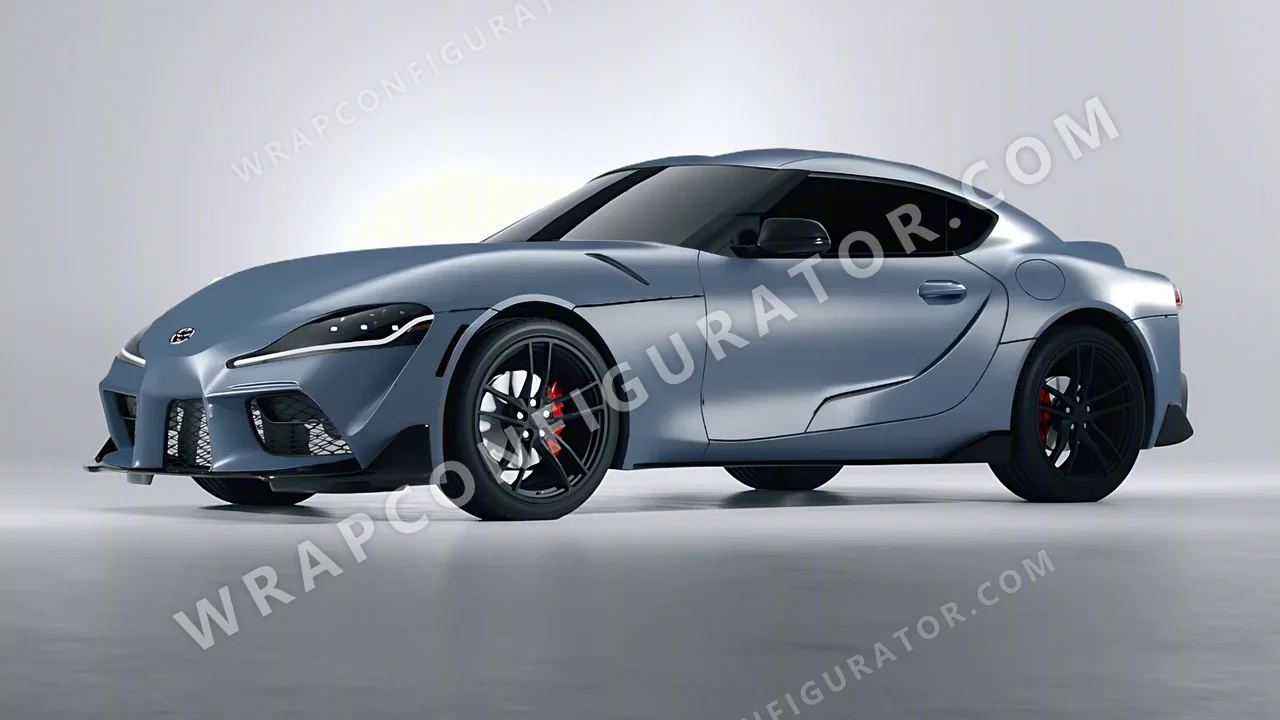 Blue Toyota Supra GR 2020 wrapped in 3M Lunar Blue S87