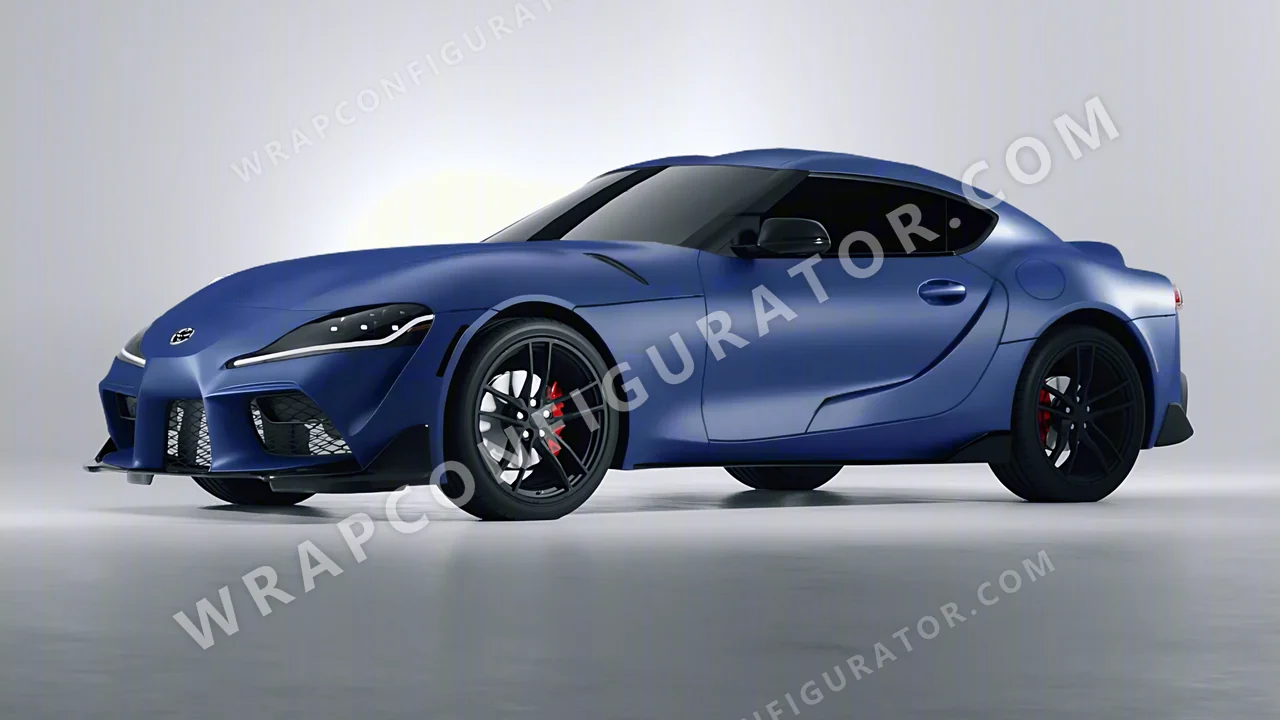 Blue Toyota Supra GR 2020 wrapped in 3M Matte Slate Blue Metallic M217