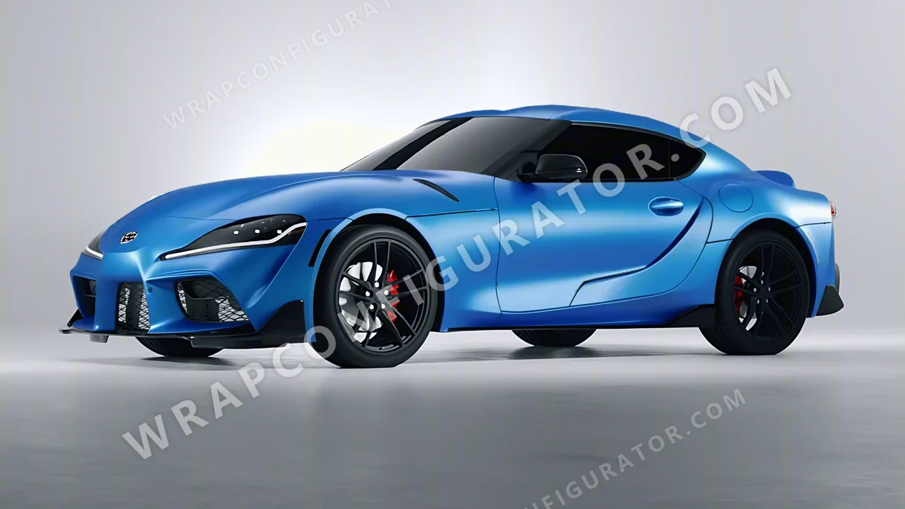 Blue Toyota Supra GR 2020 wrapped in 3M Satin Perfect Blue S347