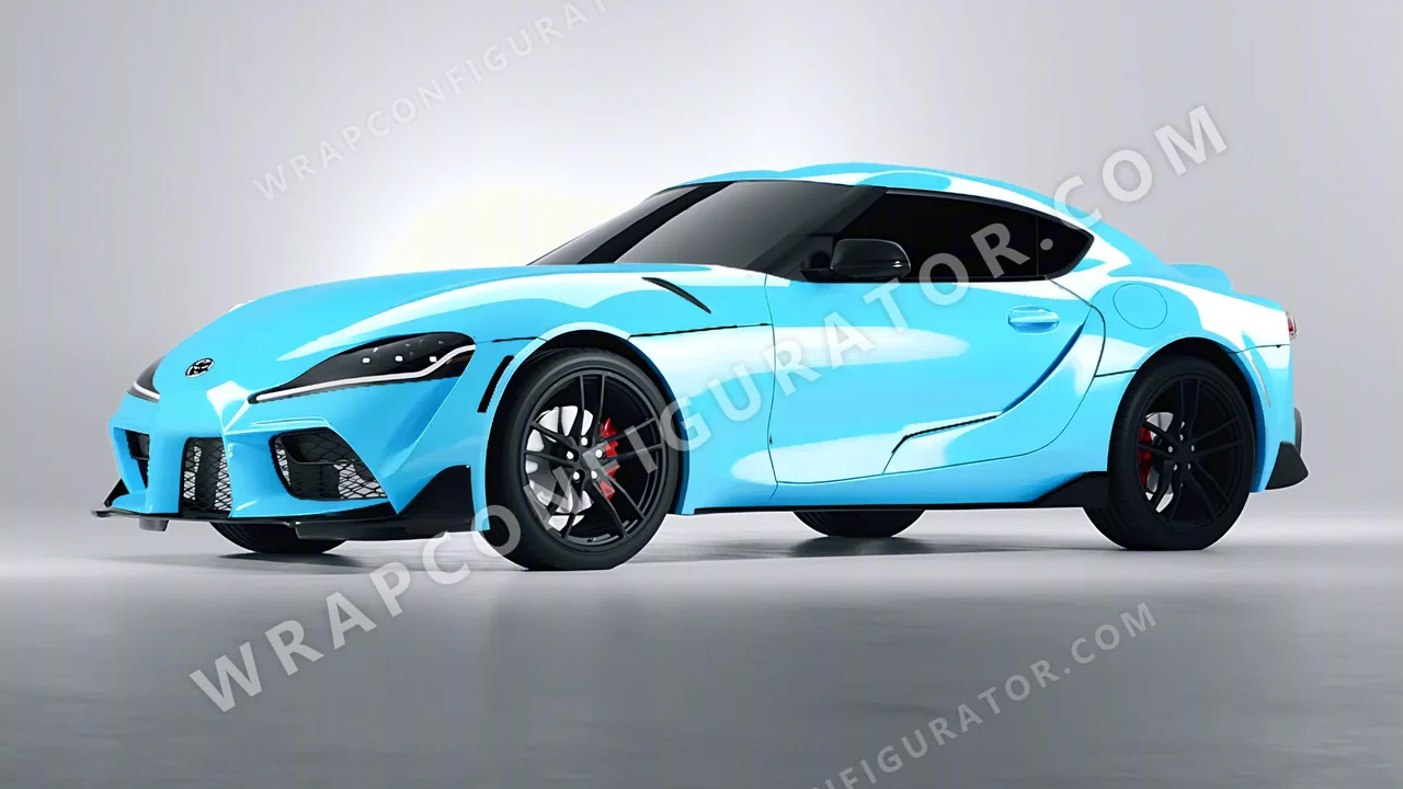 Blue Toyota Supra GR 2020 wrapped in Colourshield PPF by HyperPro Sky Blue HGF07-P