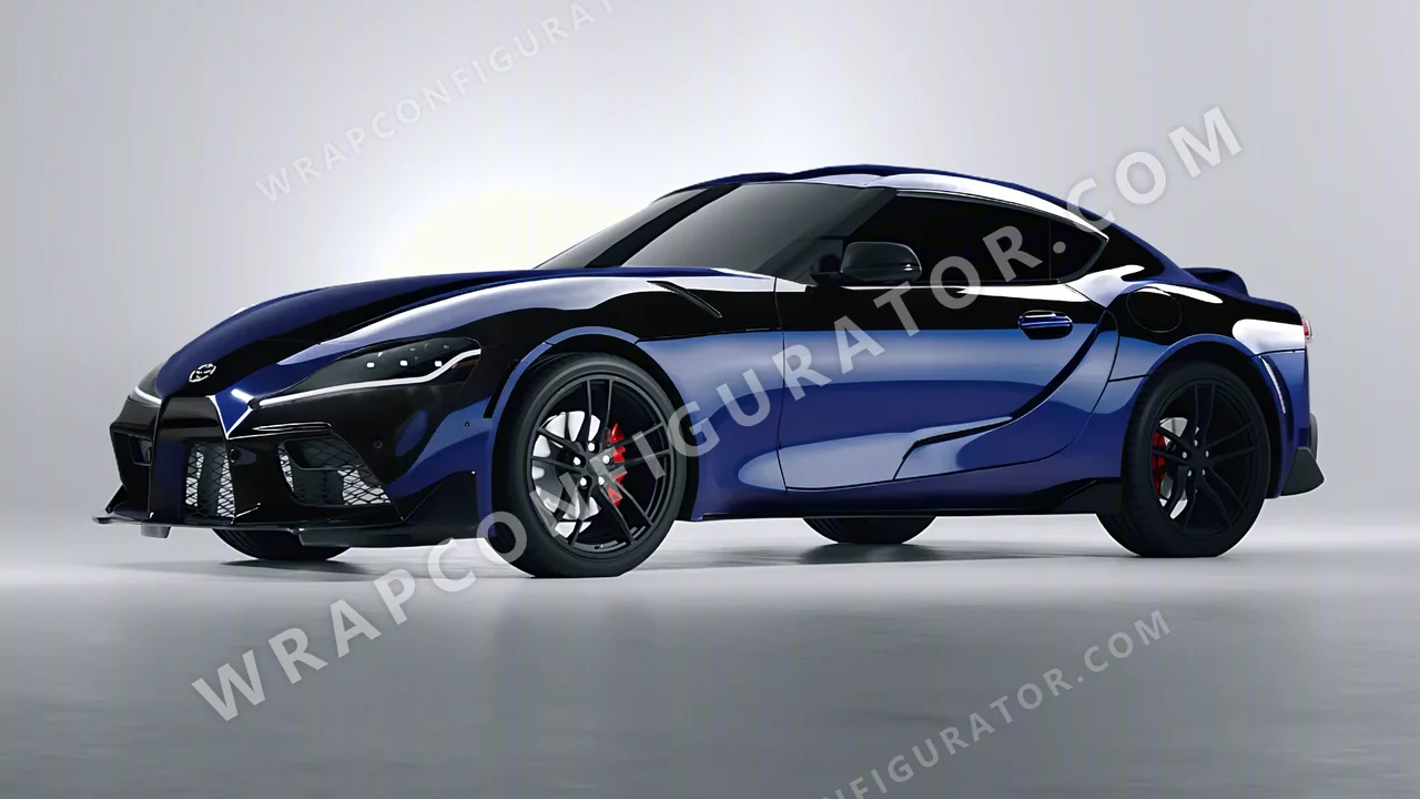 Blue Toyota Supra GR 2020 wrapped in Inozetek Dynamic PPF Black Blue DPPF925