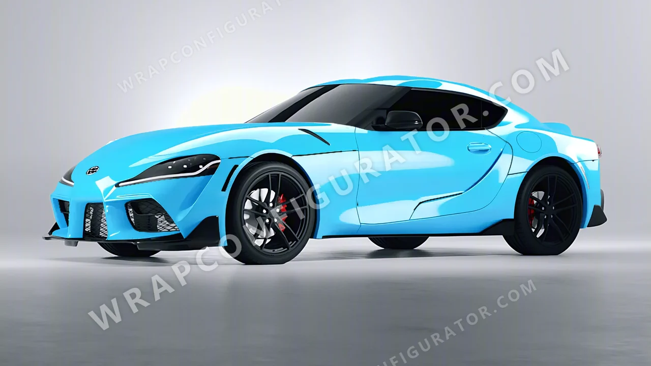 Blue Toyota Supra GR 2020 wrapped in Inozetek Dynamic PPF Coastal Blue DPPF913