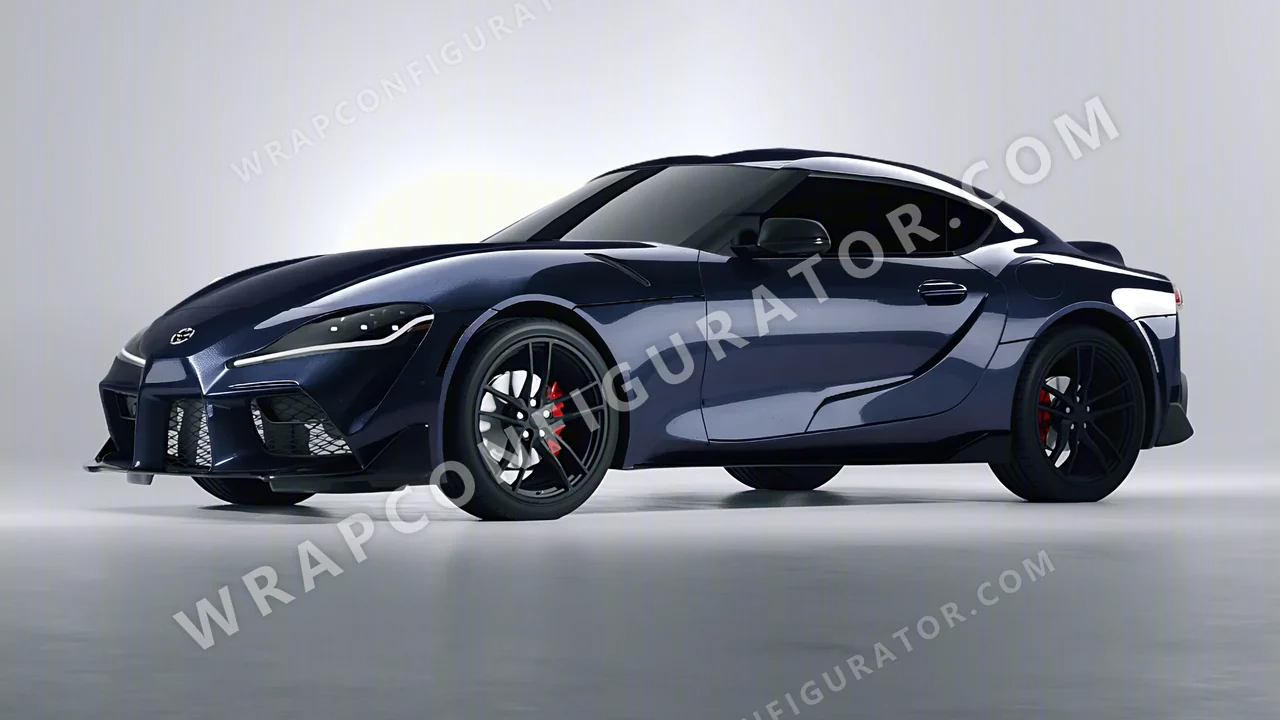 Blue Toyota Supra GR 2020 wrapped in Inozetek Dynamic PPF Graphite Blue DPPF922