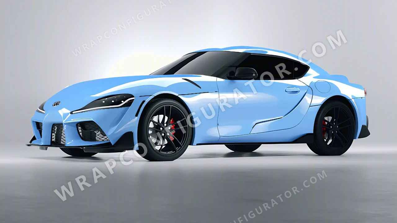 Blue Toyota Supra GR 2020 wrapped in Inozetek Dynamic PPF Pebble Blue DPPF923
