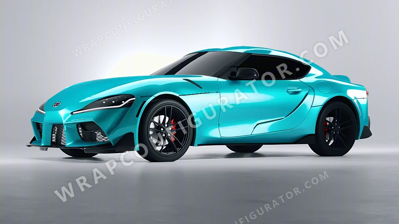 Blue Toyota Supra GR 2020 wrapped in Inozetek Dynamic PPF Turquoise Blue DPPF936