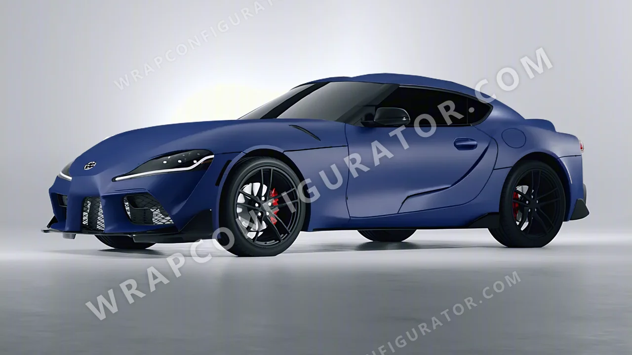Blue Toyota Supra GR 2020 wrapped in KPMF Absolute Matt Quantum Blue K75802
