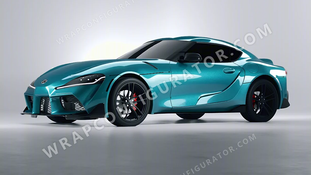 Blue Toyota Supra GR 2020 wrapped in KPMF Dynamic Teal K75455