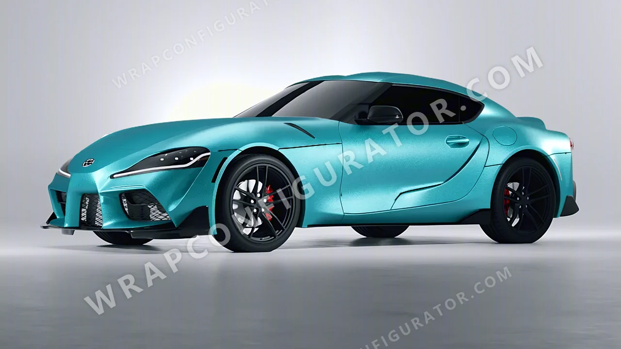 Blue Toyota Supra GR 2020 wrapped in KPMF Matt Dynamic Turquoise K75511
