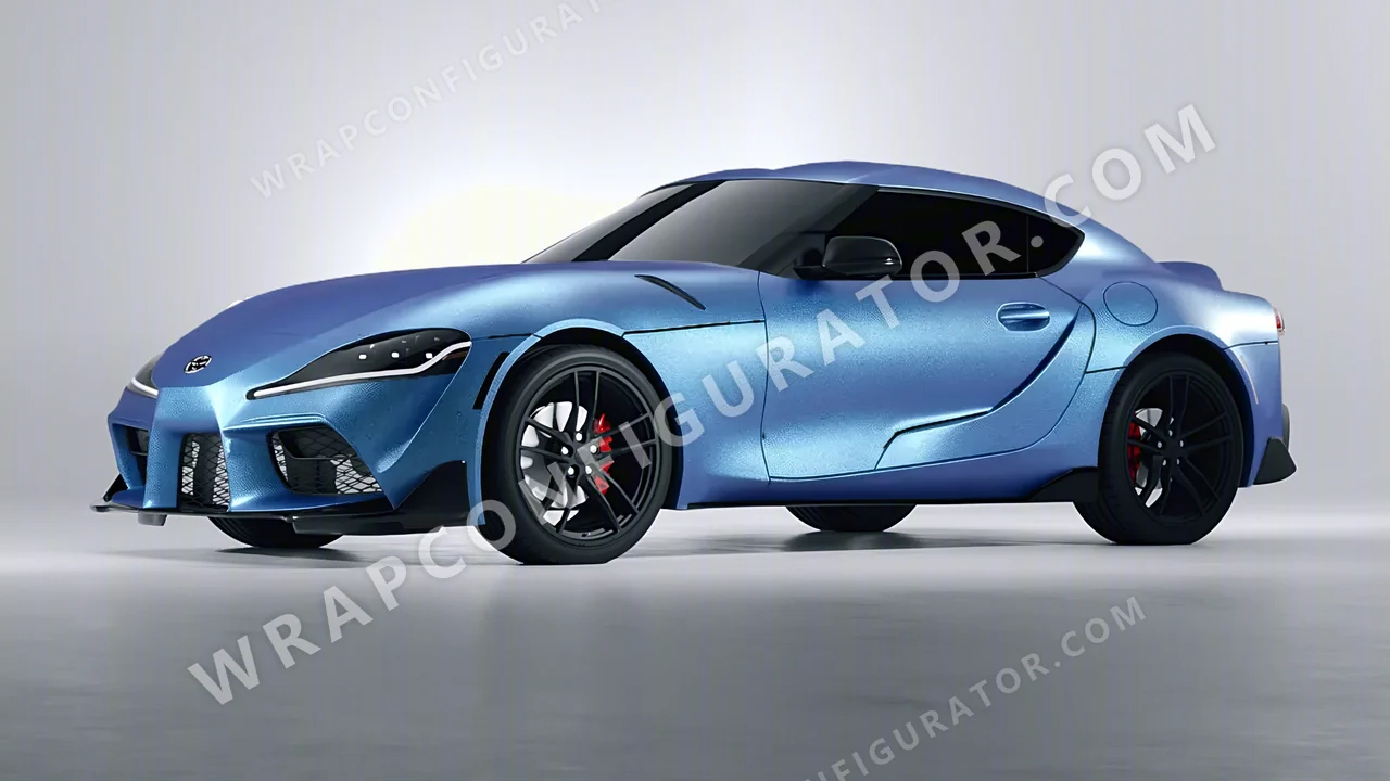 Blue Toyota Supra GR 2020 wrapped in KPMF Matt Elan Blue K75561