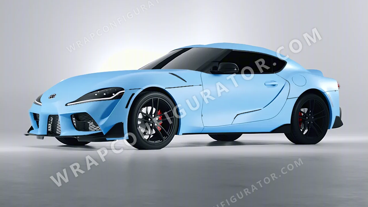 Blue Toyota Supra GR 2020 wrapped in KPMF Matt Palladian Blue K75517