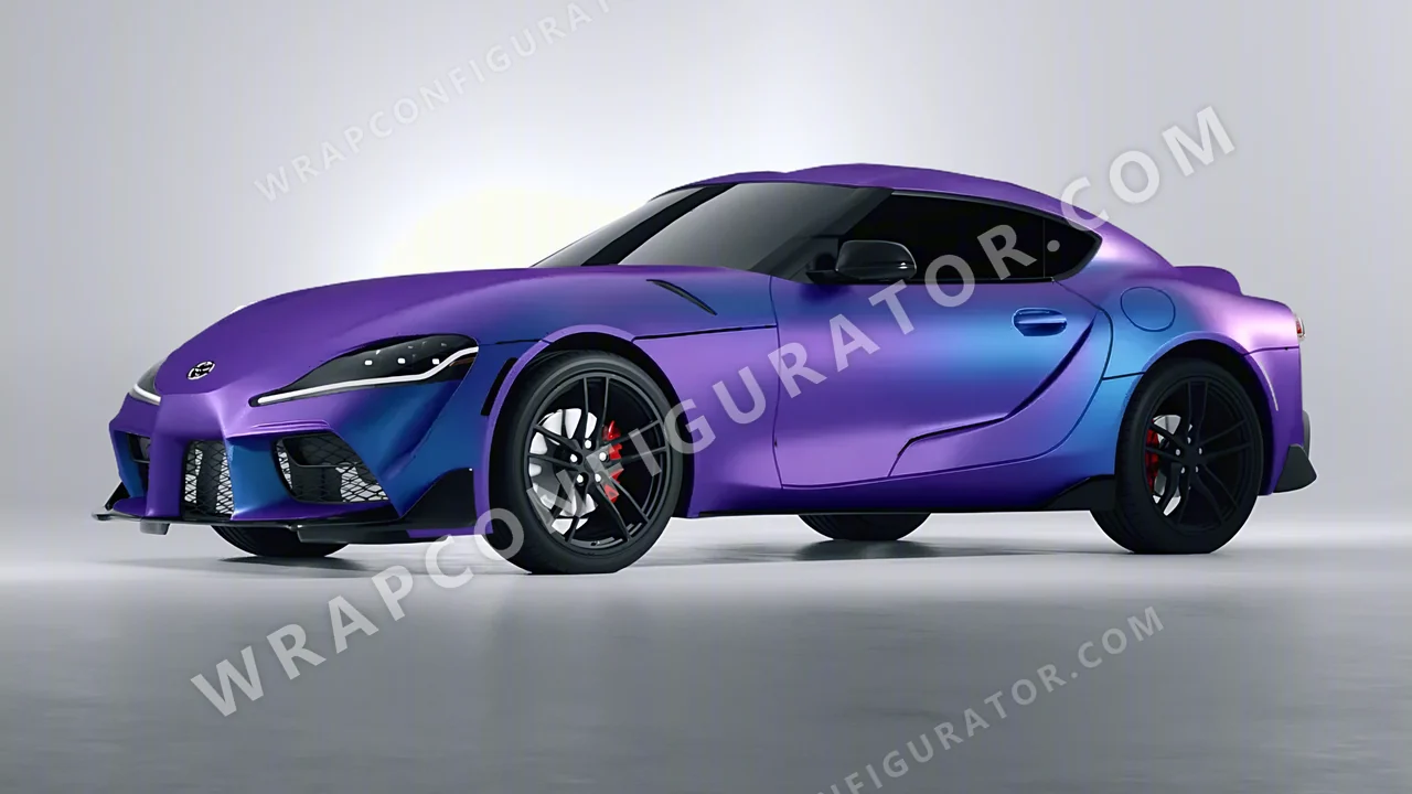 Blue Toyota Supra GR 2020 wrapped in KPMF Matt Purple Blue Iridescent K75566