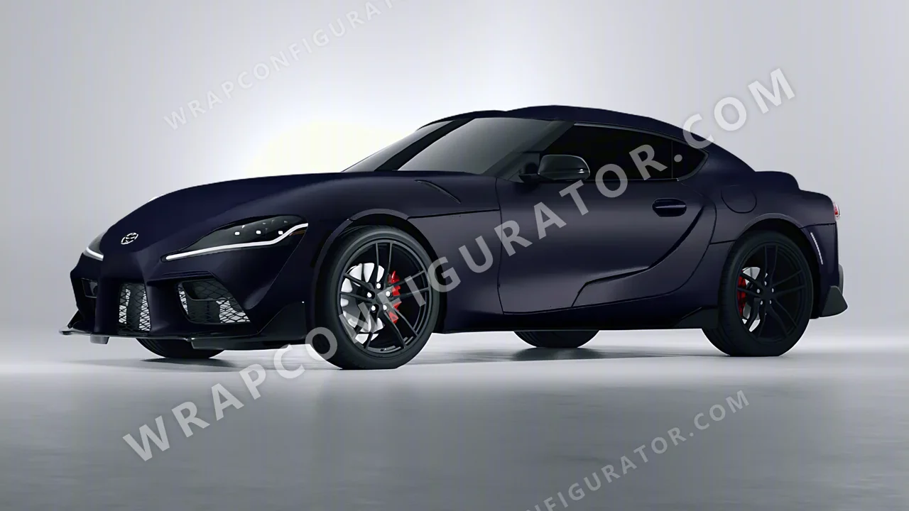 Blue Toyota Supra GR 2020 wrapped in KPMF Matt Sinister Blue K75562