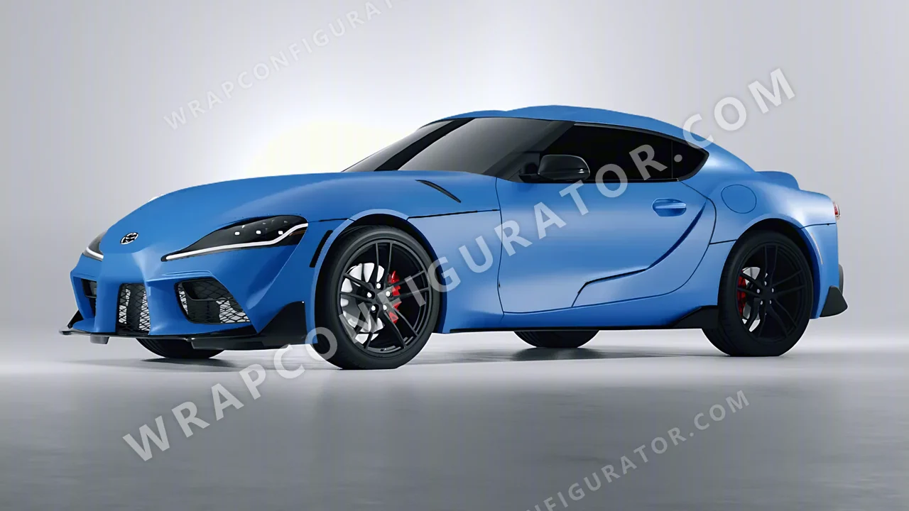 Blue Toyota Supra GR 2020 wrapped in ORACAL Fjord Blue 970RA-547M