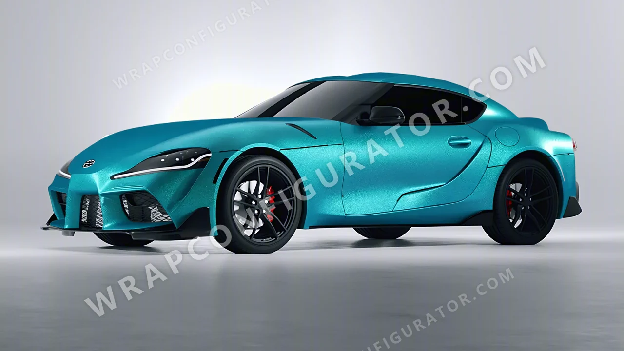 Blue Toyota Supra GR 2020 wrapped in ORACAL Matt Turbo Turquoise 970RA-182M
