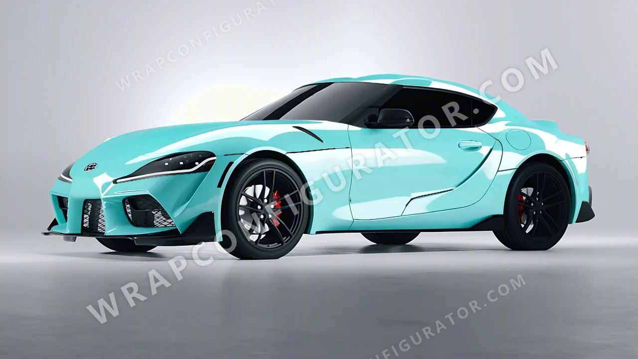 Blue Toyota Supra GR 2020 wrapped in ORACAL Mint 970RA-055G