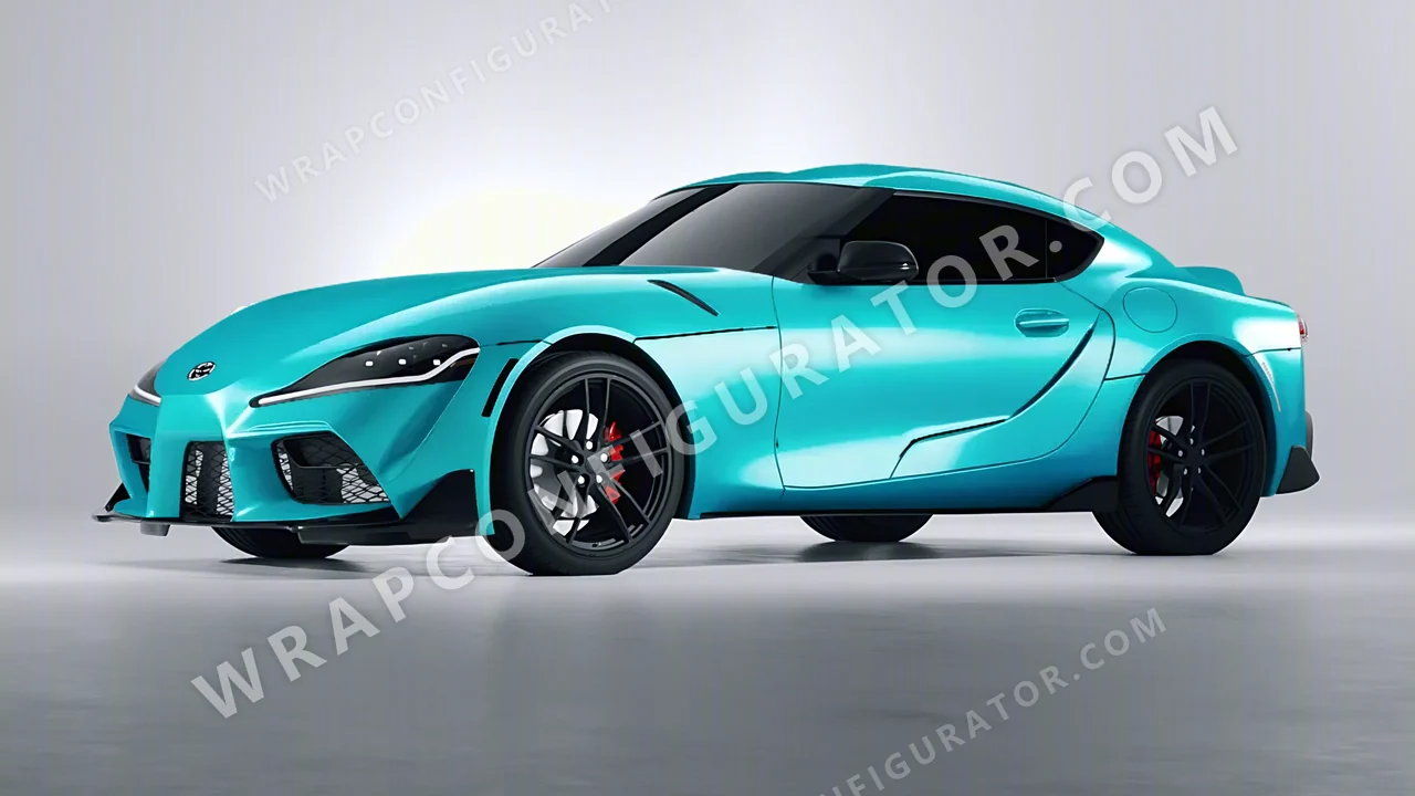 Blue Toyota Supra GR 2020 wrapped in ORACAL Turbo Turquoise 970RA-172G