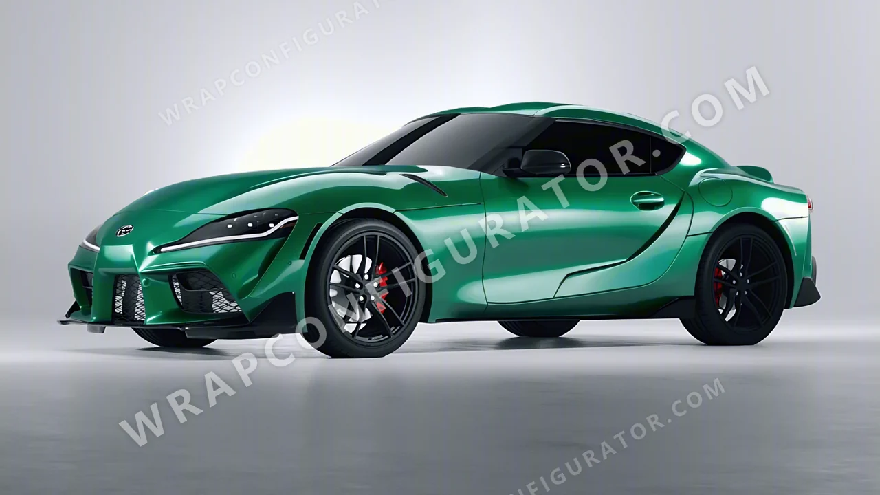 Green Toyota Supra GR 2020 wrapped in 3M Gloss Green Envy G336